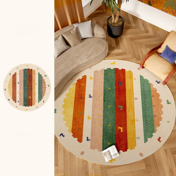 Modern Rugs for Children's Room, Geometric Modern Rug Ideas for Living Room, Circular Modern Rugs for Bathroom, Abstract Contemporary Round Rugs for Dining Room-Paintingforhome