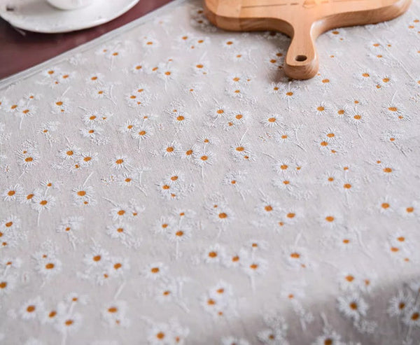 Country Farmhouse Tablecloth, Rustic Flower Pattern Table Covers for Kitchen, Large Rectangle Tablecloth for Dining Room Table, Linen Rectangular Tablecloth for Oval Table-Paintingforhome