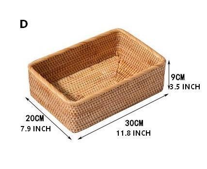 Rectangular Storage Baskets, Storage Baskets for Shelves, Woven Rattan Storage Basket, Kitchen Storage Baskets, Bathroom Storage Baskets-Paintingforhome