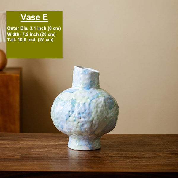 Modern Porcelain Flower Vases, Handmade Water Holding Flower Vases, Centerpiece on Dining Table, Ceramic Bouquet Vases, Flower Vases on Table-Paintingforhome