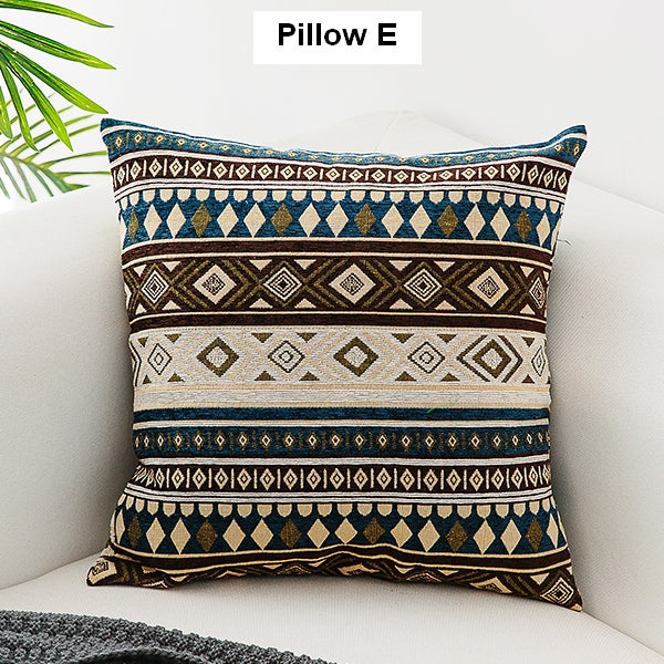 Modern Decorative Throw Pillows, Geometric Pattern Chenille Throw Pillow for Couch, Bohemian Decorative Sofa Pillows-Paintingforhome