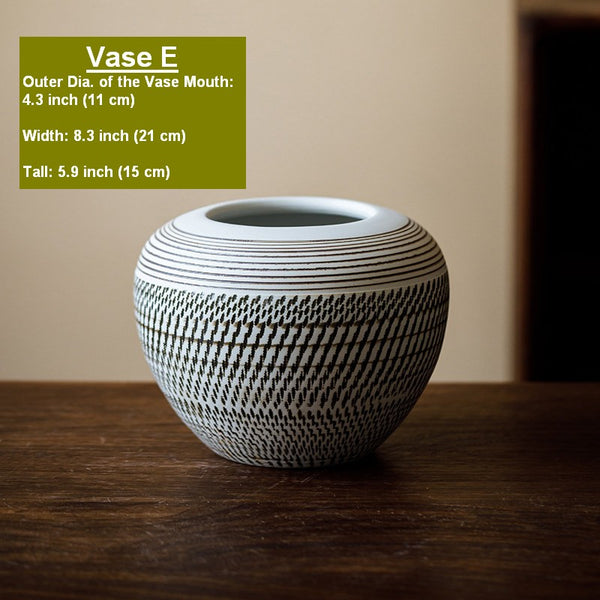 Centerpiece on Dining Table, Large Flower Vase on Table, Pottery Flower Vases Urn, Modern Bouquet Flower Vases, Handmade Water Holding Flower Vases-Paintingforhome