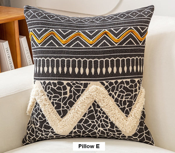 Geometric Modern Pillow Covers, Oriental Square Pillows for Bedroom, Bohemian Decorative Sofa Pillows, Decorative Throw Pillows for Couch-Paintingforhome