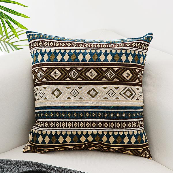 Large Geometric Pattern Chenille Throw Pillow for Couch, Bohemian Decorative Sofa Pillows, Modern Decorative Throw Pillows-Paintingforhome