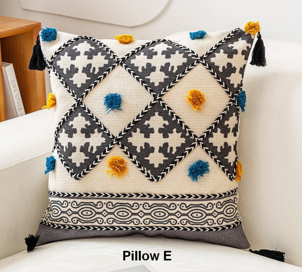 Decorative Throw Pillows for Living Room, Bohemian Decorative Sofa Pillows, Geometric Modern Pillows, Oriental Square Pillows for Couch-Paintingforhome