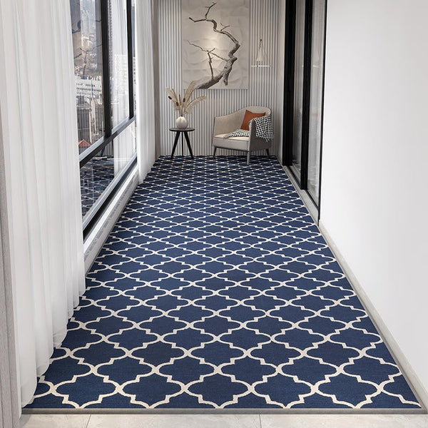 Stain-resistant Non Slip Kitchen Runner Rugs, Modern Long Hallway Runners, Washable Entrance Hallway Runners, Extra Long Narrow Blue Runner Rugs, Contemporary Entryway Runner Rug Ideas-Paintingforhome