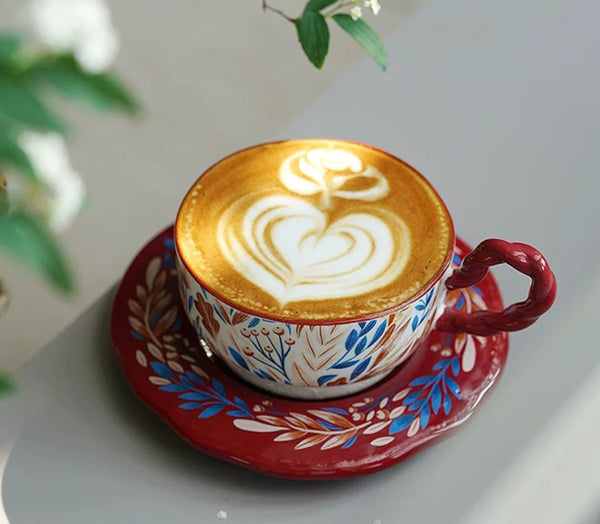 Ceramic Coffee Cup Set, Tea Cup With Saucer, Coffee Cup With Saucer, Porcelain Tea Cup Set, British Afternoon Tea Set, Gift Box Tea Set-Paintingforhome