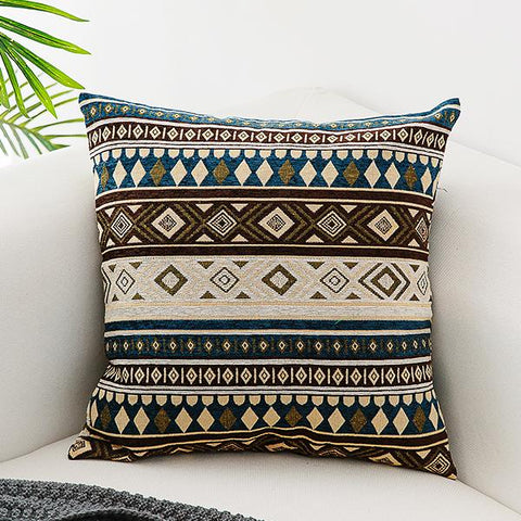 Unique Bohemian Decorative Sofa Pillows, Extra Large Geometric Pattern Chenille Throw Pillows, Oriental Throw Pillow for Couch-Paintingforhome
