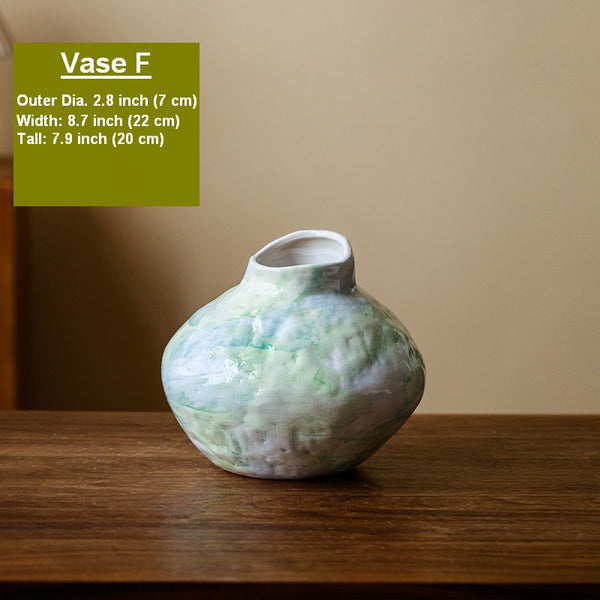 Modern Porcelain Flower Vases, Handmade Water Holding Flower Vases, Centerpiece on Dining Table, Ceramic Bouquet Vases, Flower Vases on Table-Paintingforhome