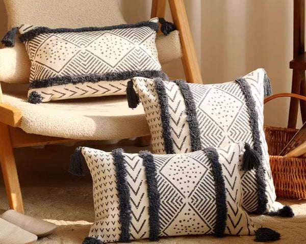 Oriental Square Pillows for Couch, Decorative Throw Pillows for Dining Room, Decorative Sofa Pillow Covers, Bohemian Geometric Modern Pillows-Paintingforhome