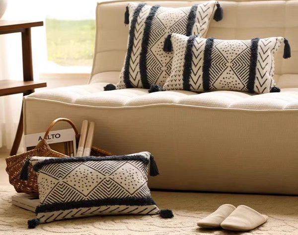 Oriental Square Pillows for Couch, Decorative Throw Pillows for Dining Room, Decorative Sofa Pillow Covers, Bohemian Geometric Modern Pillows-Paintingforhome