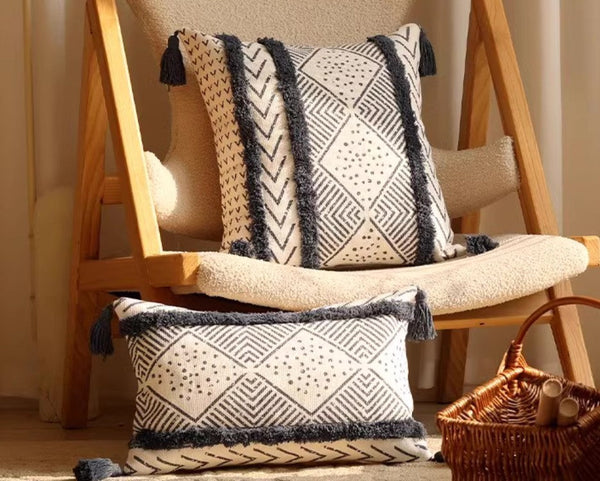 Oriental Square Pillows for Couch, Decorative Throw Pillows for Dining Room, Decorative Sofa Pillow Covers, Bohemian Geometric Modern Pillows-Paintingforhome