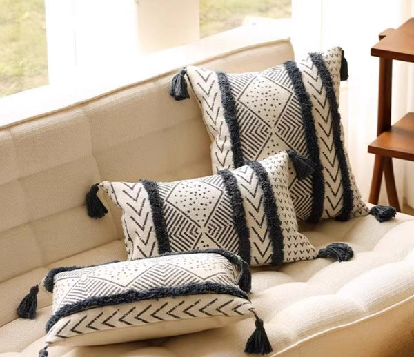 Oriental Square Pillows for Couch, Decorative Throw Pillows for Dining Room, Decorative Sofa Pillow Covers, Bohemian Geometric Modern Pillows-Paintingforhome