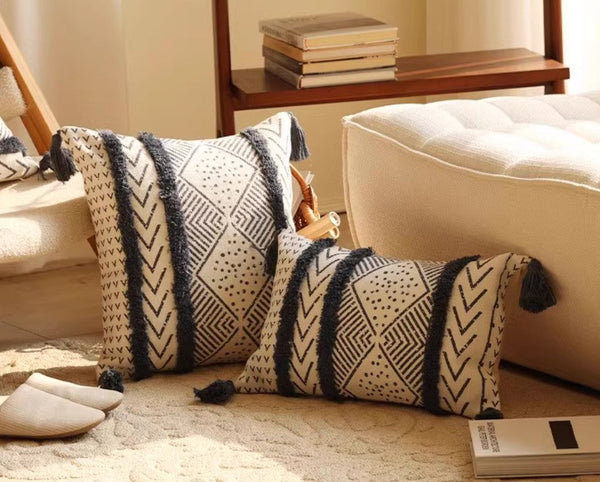 Oriental Square Pillows for Couch, Decorative Throw Pillows for Dining Room, Decorative Sofa Pillow Covers, Bohemian Geometric Modern Pillows-Paintingforhome