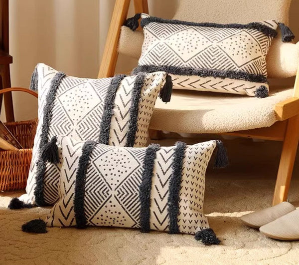 Oriental Square Pillows for Couch, Decorative Throw Pillows for Dining Room, Decorative Sofa Pillow Covers, Bohemian Geometric Modern Pillows-Paintingforhome