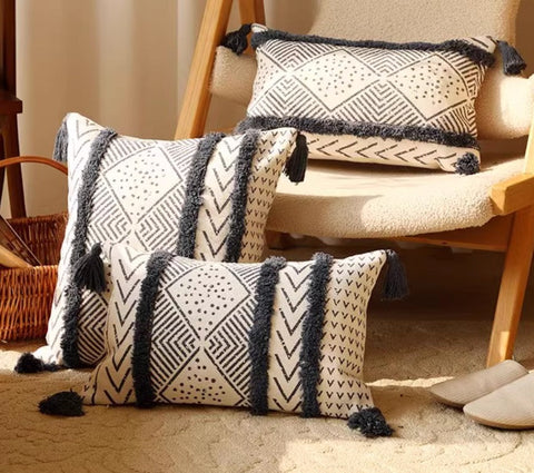 Decorative Sofa Pillow Covers, Oriental Square Pillows for Couch, Decorative Throw Pillows for Dining Room, Bohemian Geometric Modern Pillows-Paintingforhome