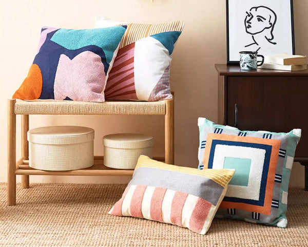 Large Modern Sofa Cushion, Decorative Pillow Covers, Modern Pillows for Couch, Abstract Decorative Throw Pillows for Living Room-Paintingforhome