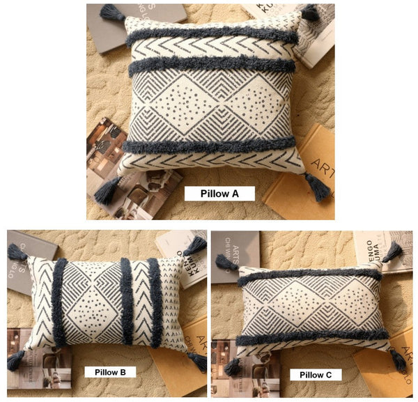 Oriental Square Pillows for Couch, Decorative Throw Pillows for Dining Room, Decorative Sofa Pillow Covers, Bohemian Geometric Modern Pillows-Paintingforhome