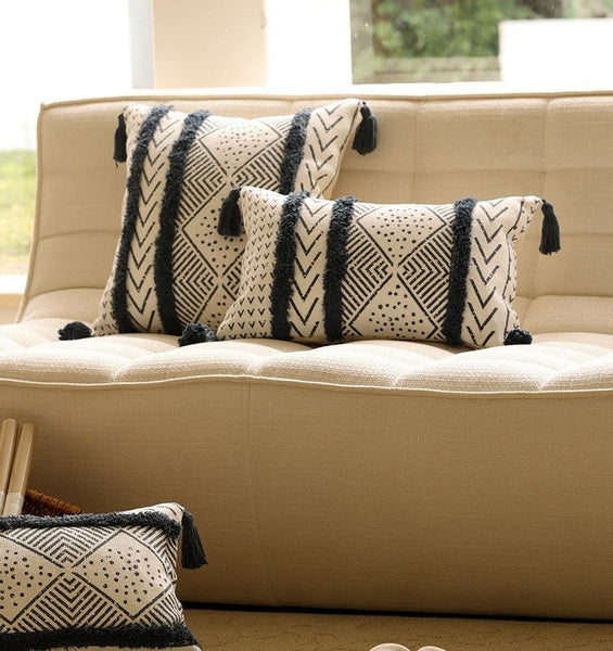 Oriental Square Pillows for Couch, Decorative Throw Pillows for Dining Room, Decorative Sofa Pillow Covers, Bohemian Geometric Modern Pillows-Paintingforhome