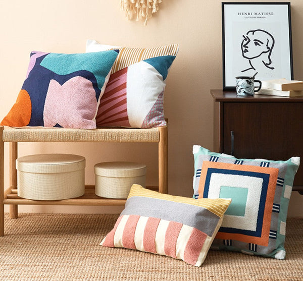 Large Modern Sofa Cushion, Decorative Pillow Covers, Modern Pillows for Couch, Abstract Decorative Throw Pillows for Living Room-Paintingforhome