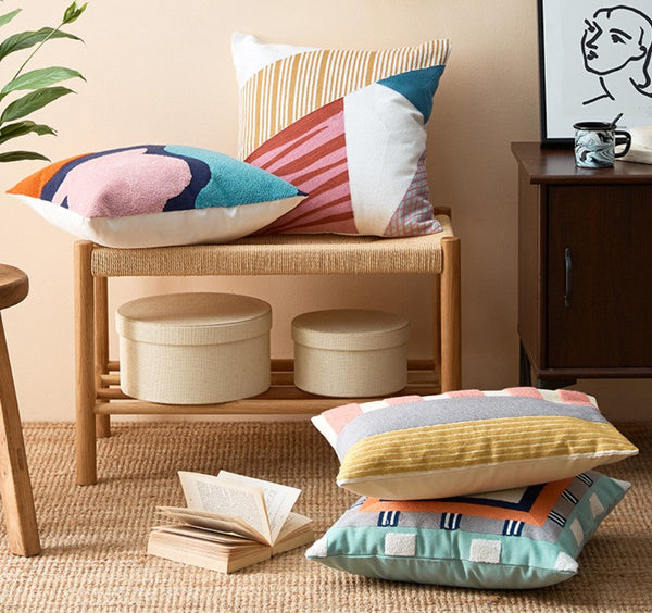 Large Modern Sofa Cushion, Decorative Pillow Covers, Modern Pillows for Couch, Abstract Decorative Throw Pillows for Living Room-Paintingforhome