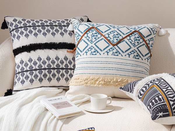 Bohemian Decorative Sofa Pillows for Bedroom, Decorative Square Pillow Covers, Geometric Pattern Decorative Pillow for Couch-Paintingforhome