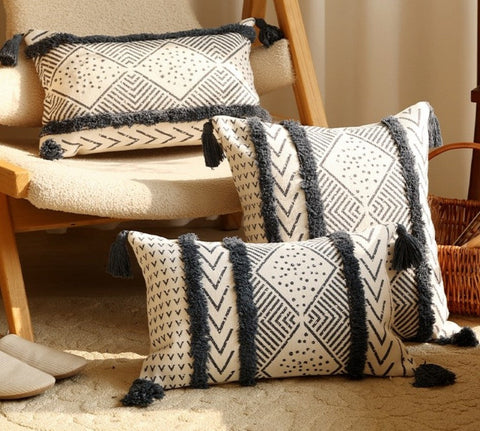 Oriental Square Pillows for Couch, Decorative Throw Pillows for Dining Room, Decorative Sofa Pillow Covers, Bohemian Geometric Modern Pillows-Paintingforhome