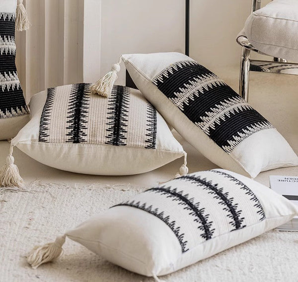 Decorative Pillow Covers, Large Modern Decorative Pillows for Bedroom, Large Square Modern Decorative Pillows for Couch, Contemporary Modern Sofa Pillows-Paintingforhome