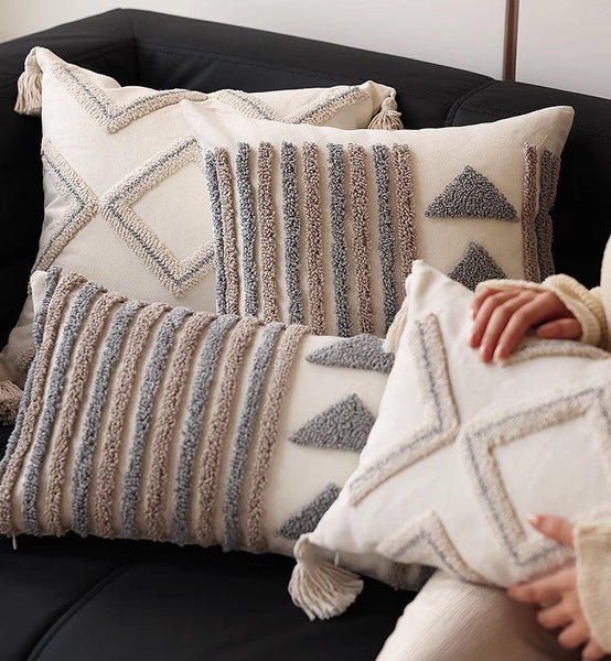 Decorative Pillows for Bedroom, Square Modern Throw Pillows for Couch, Modern Decorative Pillows for Interior Design, Contemporary Modern Sofa Pillow Covers-Paintingforhome