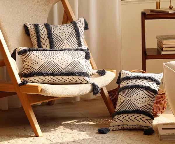 Oriental Square Pillows for Couch, Decorative Throw Pillows for Dining Room, Decorative Sofa Pillow Covers, Bohemian Geometric Modern Pillows-Paintingforhome