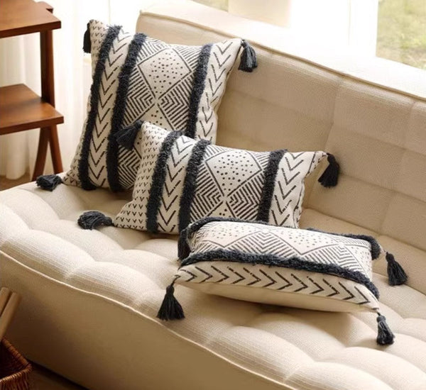 Oriental Square Pillows for Couch, Decorative Throw Pillows for Dining Room, Decorative Sofa Pillow Covers, Bohemian Geometric Modern Pillows-Paintingforhome