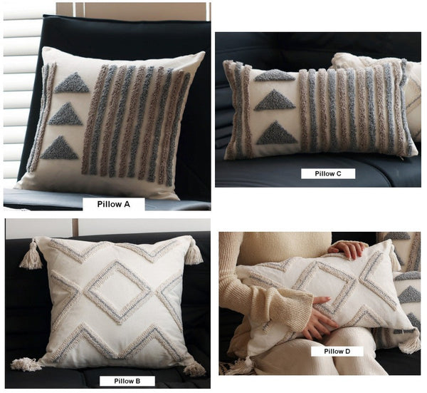 Decorative Pillows for Bedroom, Square Modern Throw Pillows for Couch, Modern Decorative Pillows for Interior Design, Contemporary Modern Sofa Pillow Covers-Paintingforhome