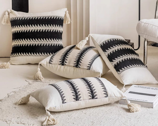 Unique Decorative Pillow Covers, Large Square Modern Decorative Pillows for Couch, Contemporary Modern Sofa Pillows, Large Modern Decorative Pillows for Bedroom-Paintingforhome