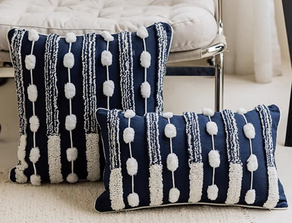 Modern Decorative Pillows for Bedroom, Decorative Pillow Covers, Blue Square Modern Decorative Pillows for Couch, Contemporary Modern Sofa Pillows-Paintingforhome