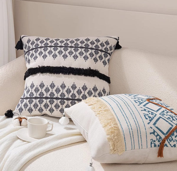 Bohemian Decorative Sofa Pillows for Bedroom, Decorative Square Pillow Covers, Geometric Pattern Decorative Pillow for Couch-Paintingforhome