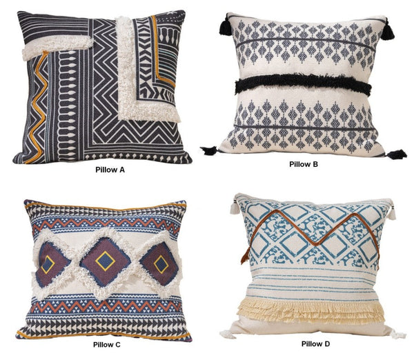 Bohemian Decorative Sofa Pillows for Bedroom, Decorative Square Pillow Covers, Geometric Pattern Decorative Pillow for Couch-Paintingforhome