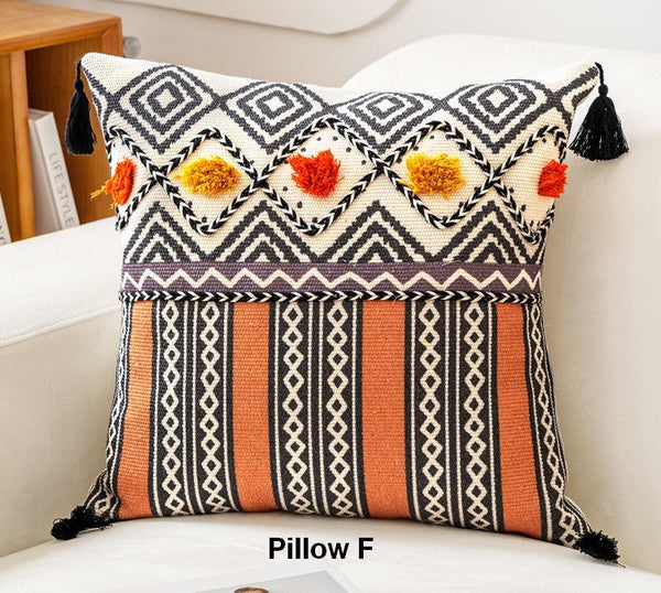 Geometric Modern Pillows, Decorative Throw Pillows for Living Room, Bohemian Decorative Sofa Pillows, Oriental Square Pillows for Couch-Paintingforhome