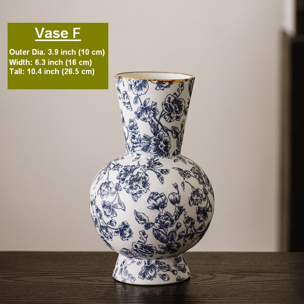 Porcelain Flower Vases, Modern Ceramic Bouquet Vases, Centerpiece on Dining Table, Flower Vase on Table, Handmade Water Holding Flower Vases-Paintingforhome