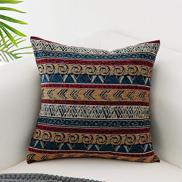 Bohemian Decorative Sofa Pillows, Extra Large Geometric Pattern Chenille Throw Pillows, Oriental Throw Pillow for Couch-Paintingforhome