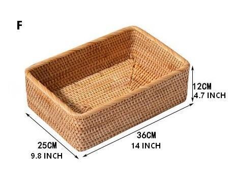 Rectangular Storage Baskets, Storage Baskets for Shelves, Woven Rattan Storage Basket, Kitchen Storage Baskets, Bathroom Storage Baskets-Paintingforhome