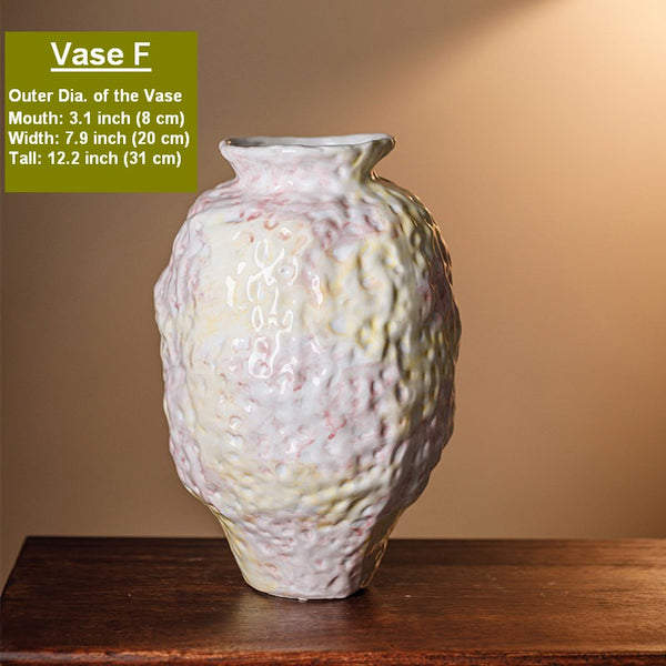 Modern Bouquet Flower Vases, Handmade Water Holding Flower Vases, Centerpiece on Dining Table, Large Flower Vase on Table, Pottery Flower Vases-Paintingforhome