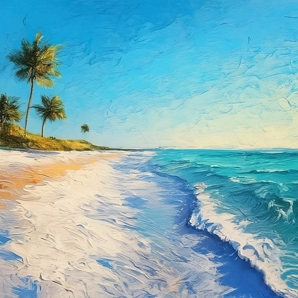 Heavy Texture Canvas Art, Small Palette Knife Oil Paintings, Original Small Landscape Paintings, Florida Seashore Beach Palm Tree Painting, Easy Landscape Painting Ideas, Simple Small Canvas Paintings-Paintingforhome