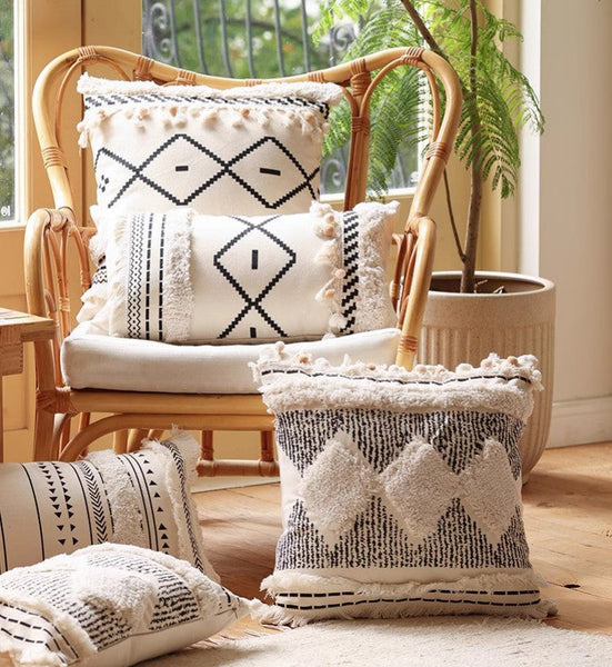 Square Modern Throw Pillows for Couch, Contemporary Modern Sofa Pillows, Modern Decorative Pillows for Interior Design, Decorative Pillow Covers-Paintingforhome