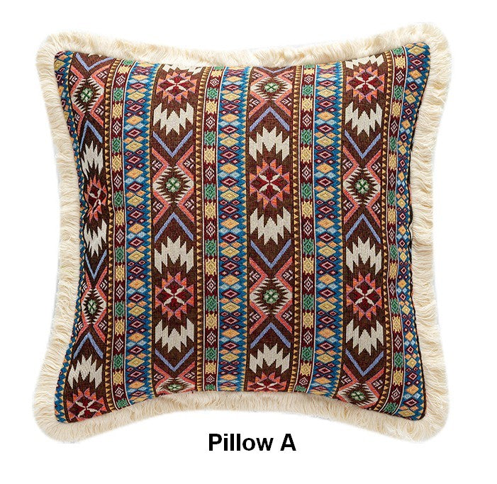 Bedroom Decorative Throw Pillows, Bohemian Decorative Sofa Pillows for Living Room, Extra Large Modern Geometric Pillows, Oriental Throw Pillow for Couch-Paintingforhome