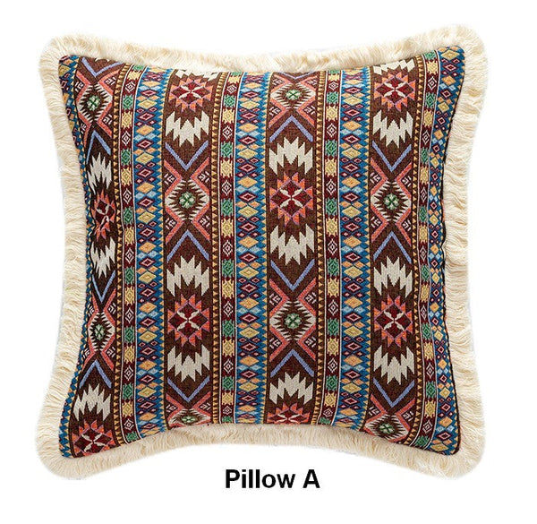 Bedroom Decorative Throw Pillows, Bohemian Decorative Sofa Pillows for Living Room, Extra Large Modern Geometric Pillows, Oriental Throw Pillow for Couch-Paintingforhome
