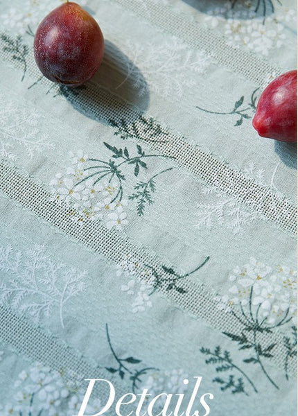 Extra Large Green Rectangle Tablecloth Ideas for Dining Room Table, Rustic Farmhouse Table Cover for Kitchen, Flower Pattern Tablecloth for Round Table-Paintingforhome