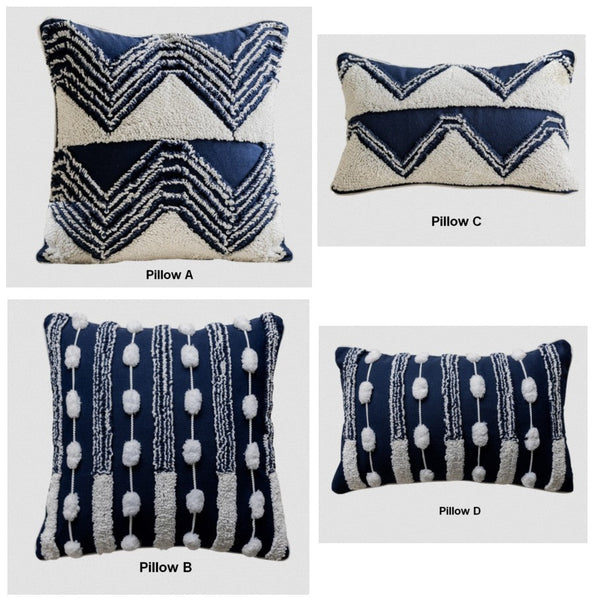 Modern Decorative Pillows for Bedroom, Decorative Pillow Covers, Blue Square Modern Decorative Pillows for Couch, Contemporary Modern Sofa Pillows-Paintingforhome