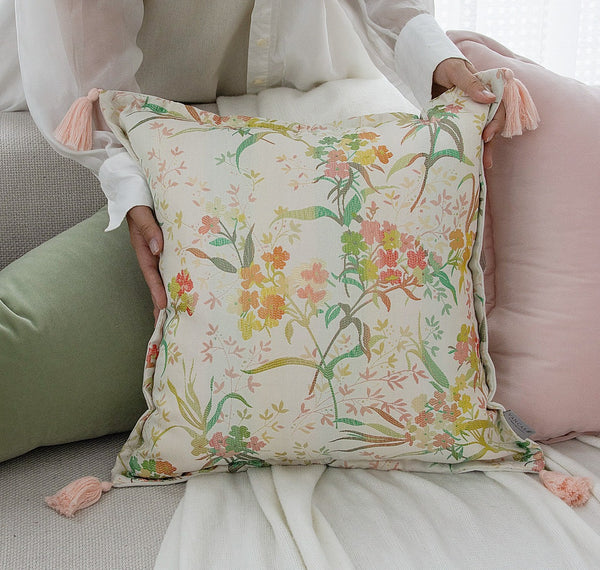 Living Room Decorative Pillows, Modern Decorative Cushions, Decorative Pillows for Bed, Decorative Pillow Arrangement Ideas for Interior Design, Embroidered Floral Bird Pattern Pillow Covers-Paintingforhome