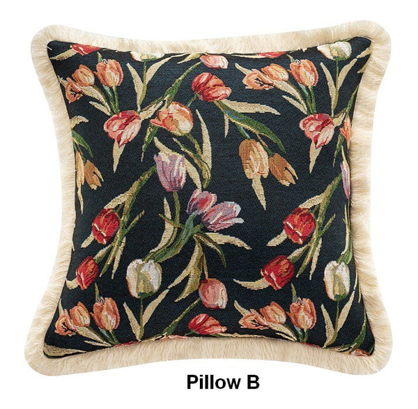 Tulip Flower Pillow Covers, Large Flower Decorative Pillows for Bedroom, Decorative Sofa Pillows for Couch, Farmhouse Decorative Pillows-Paintingforhome