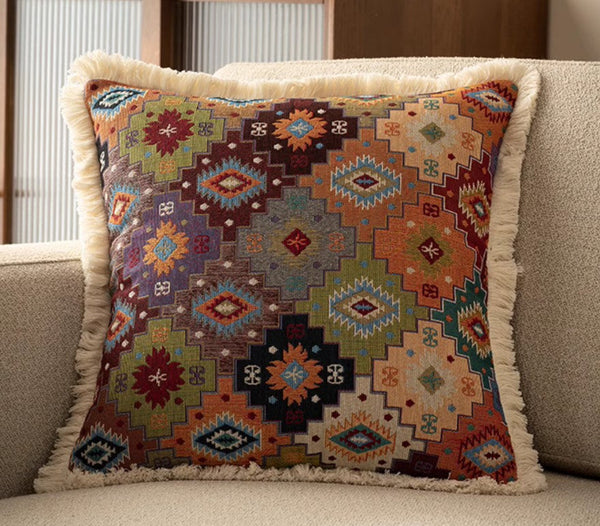 Bohemian Decorative Sofa Pillows for Living Room, Flower Decorative Pillows for Bedroom, Extra Large Modern Geometric Pillows-Paintingforhome